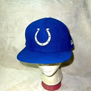 Indianapolis Colts New Era 59Fifty NFL Football Blue Fitted Flatbrim Hat 7 1/4